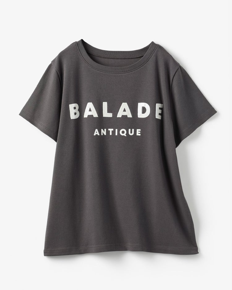 スパンコール・レタリングTシャツ 詳細画像 チャコール 2