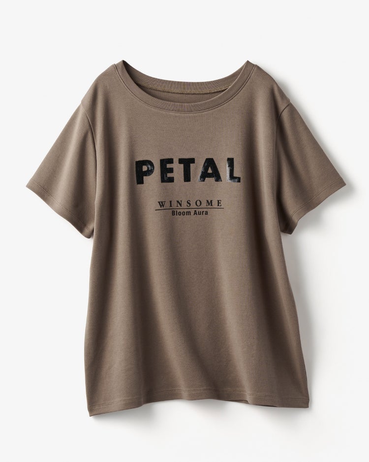 スパンコール・レタリングTシャツ 詳細画像 モカ 2
