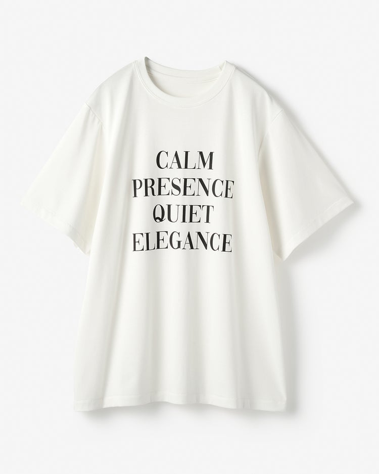 コットン混・レタリングTシャツ 詳細画像 ホワイトｘグレー 1