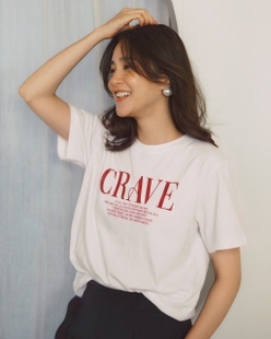 コットン混・レタリングTシャツ
