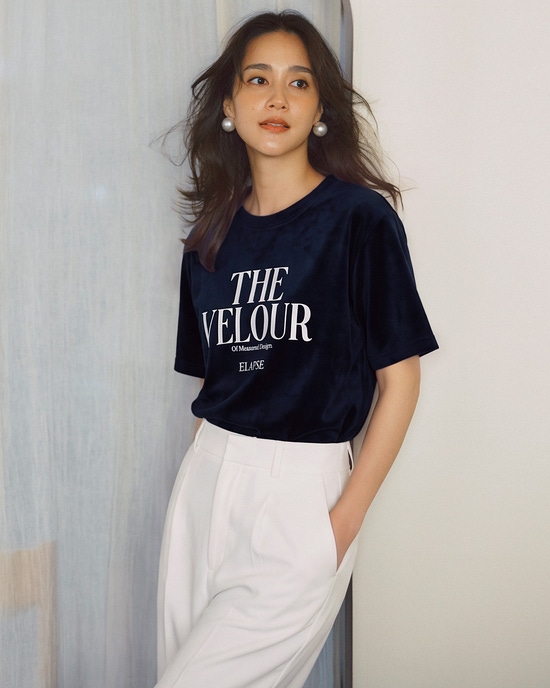 コットン混・レタリングTシャツ