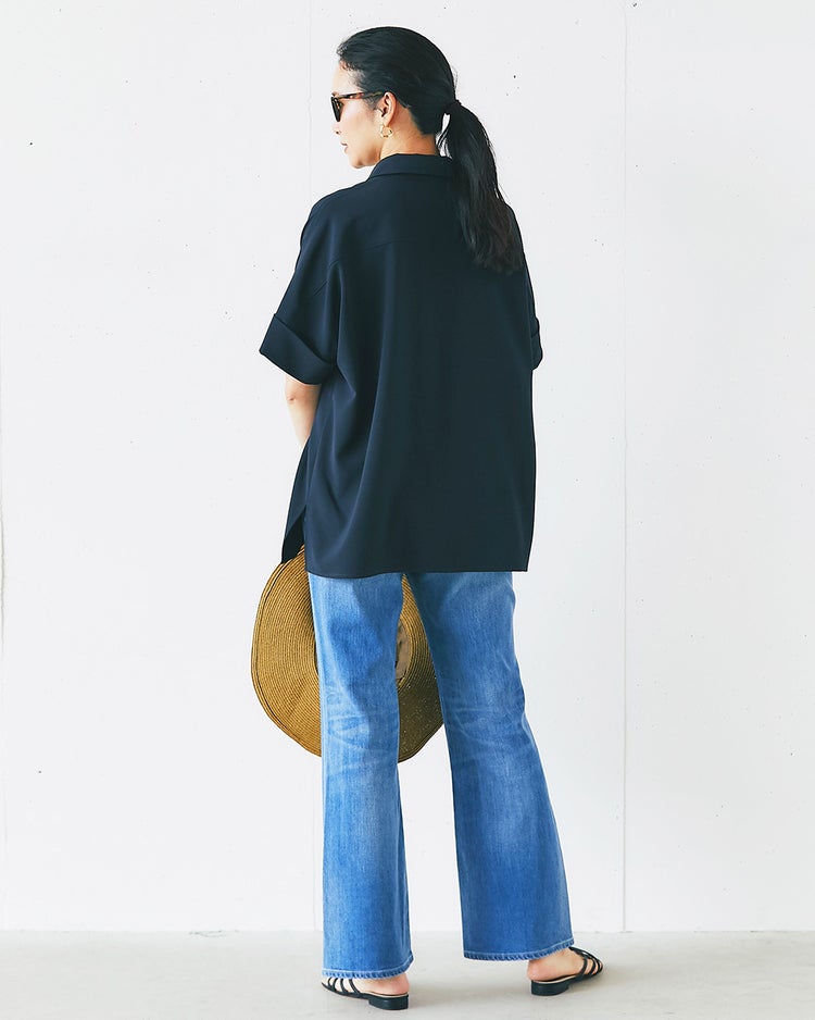 SARARI Air・スキッパーシャツ 詳細画像 ミッドナイトブルー 4