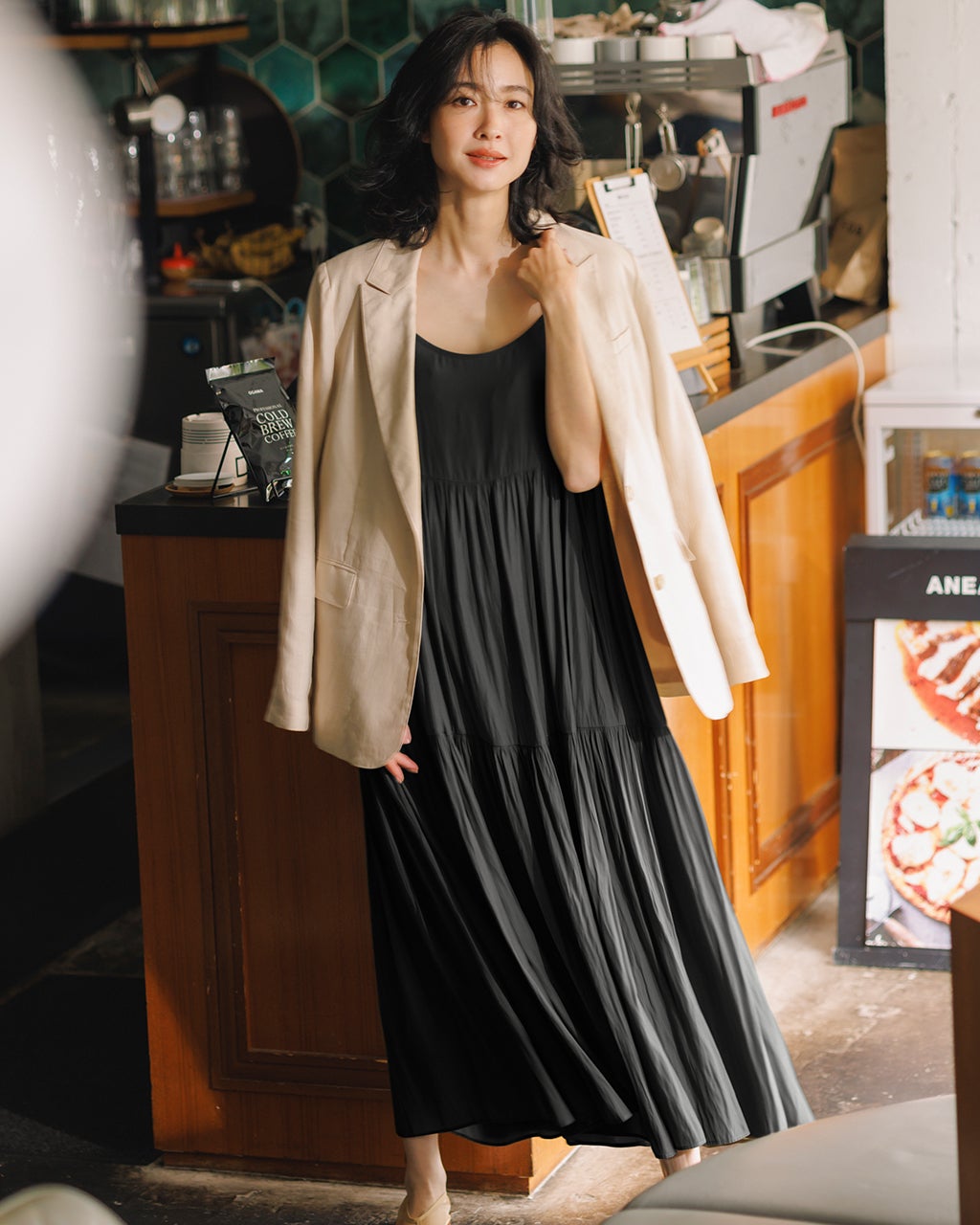 マットサテン・キャミワンピース／120cm丈/DoCLASSE