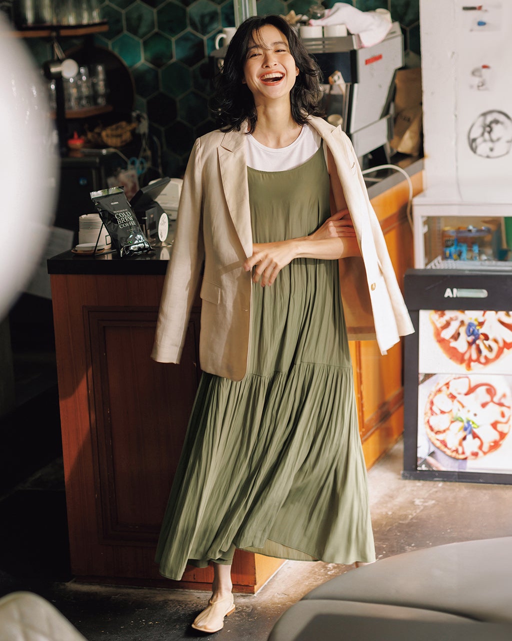 マットサテン・キャミワンピース／120cm丈/DoCLASSE