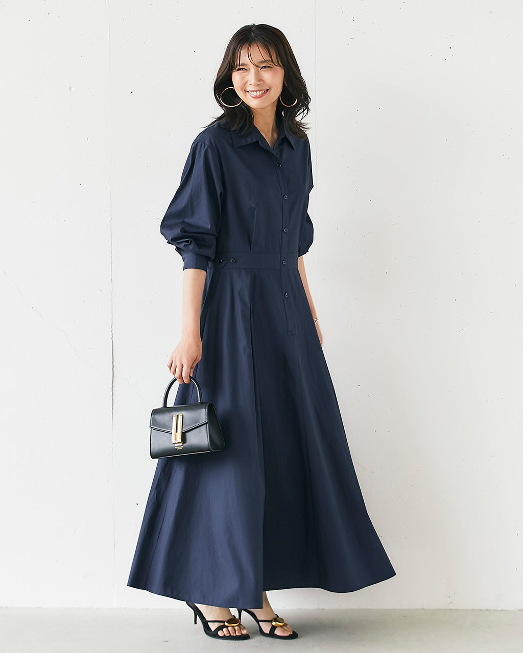 高密度コットン・アジャストシャツワンピース/DoCLASSE