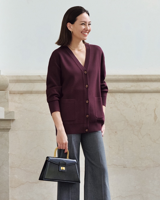 ダブルフェイスニット・オーバーカーディガン
