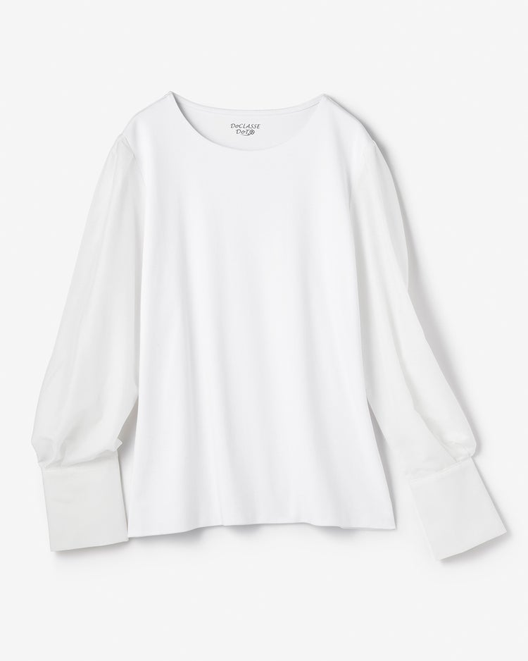 シャツ袖デザイン／長袖・ドゥクラッセTシャツ 詳細画像 ホワイト 2