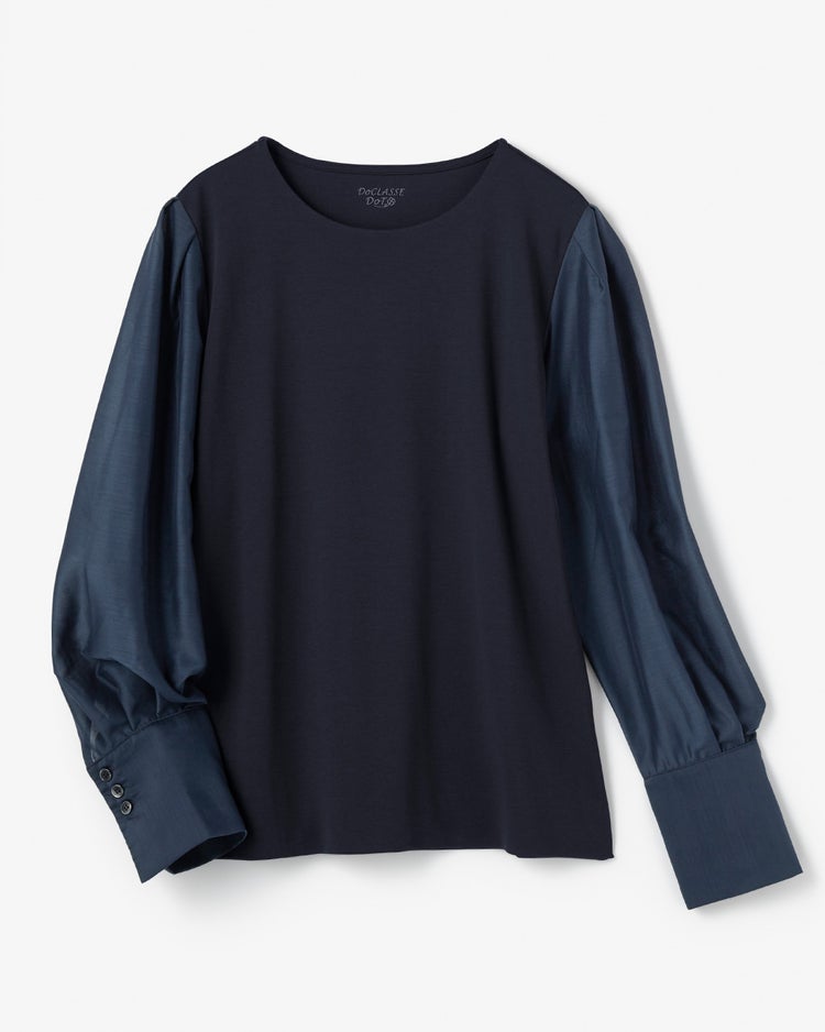 シャツ袖デザイン／長袖・ドゥクラッセTシャツ 詳細画像 ミッドナイトブルー 4