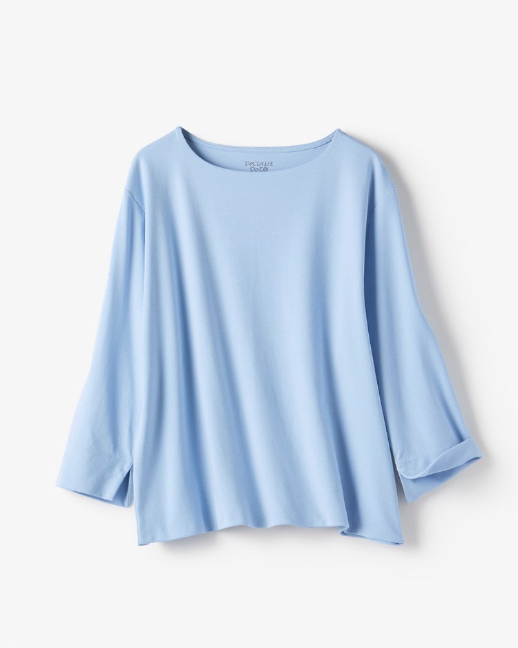 ワイドフォルム／７分袖・ドゥクラッセTシャツ 詳細画像 サックス 2