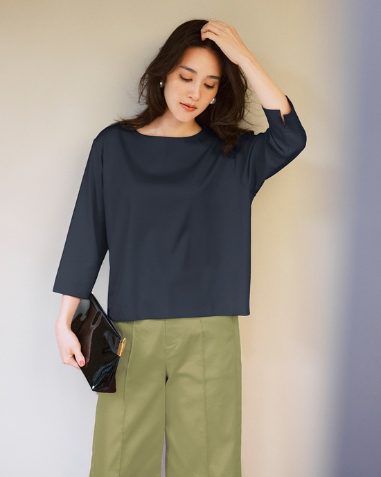 ワイドフォルム/7分袖・ドゥクラッセTシャツ