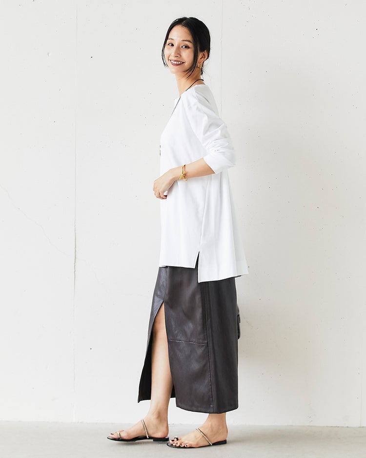 ロングワイド／長袖・ドゥクラッセTシャツ 詳細画像 ホワイト 3