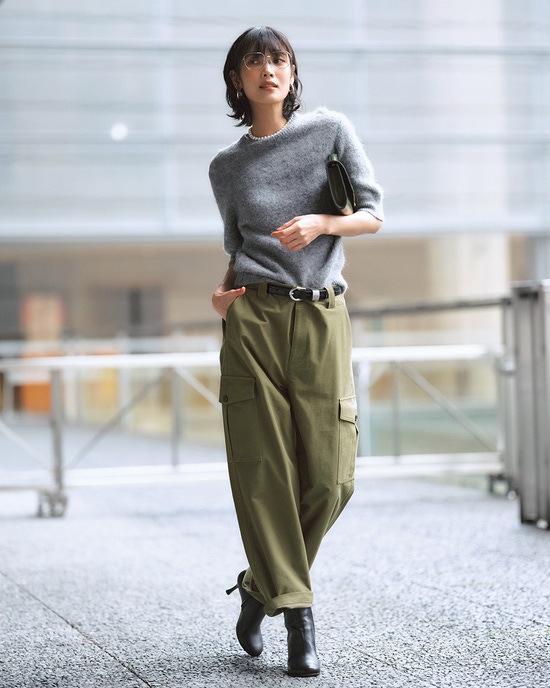 綿混ストレッチ・カーゴパンツ