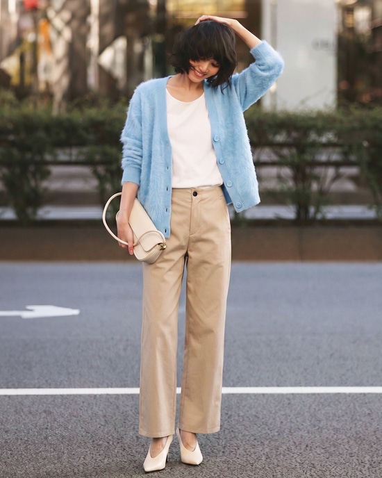 ウォームコットンストレッチ・ストレートパンツ