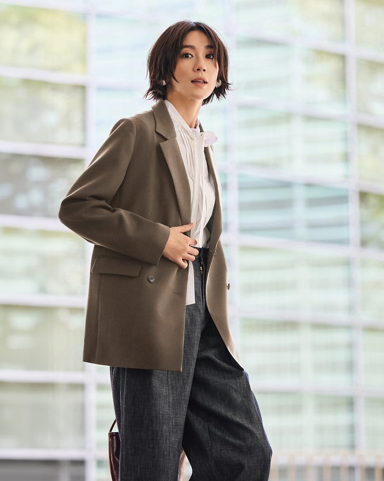 ストレッチ二重織・ダブルジャケット 詳細画像 モカ 1
