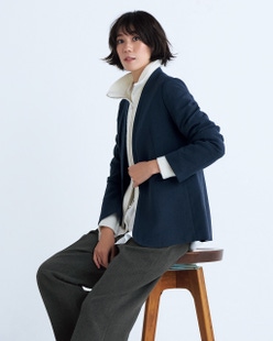 ストレッチ二重織・ノーカラージャケット