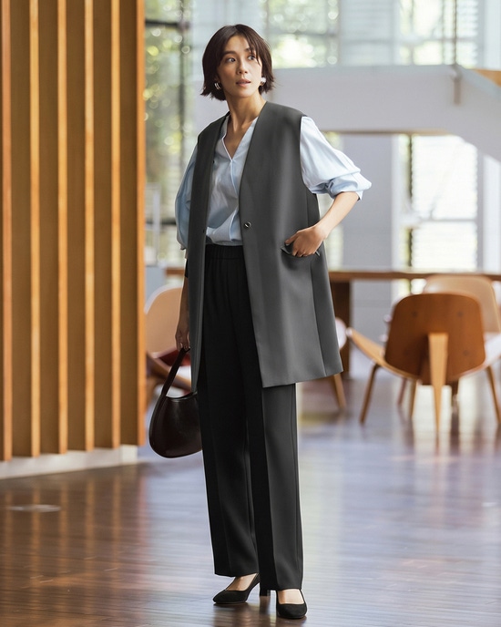 ストレッチ二重織・ロングジレ
