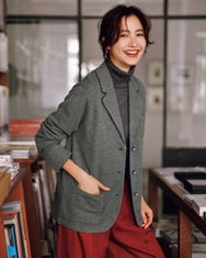 鹿の子編み・テーラードジャケット