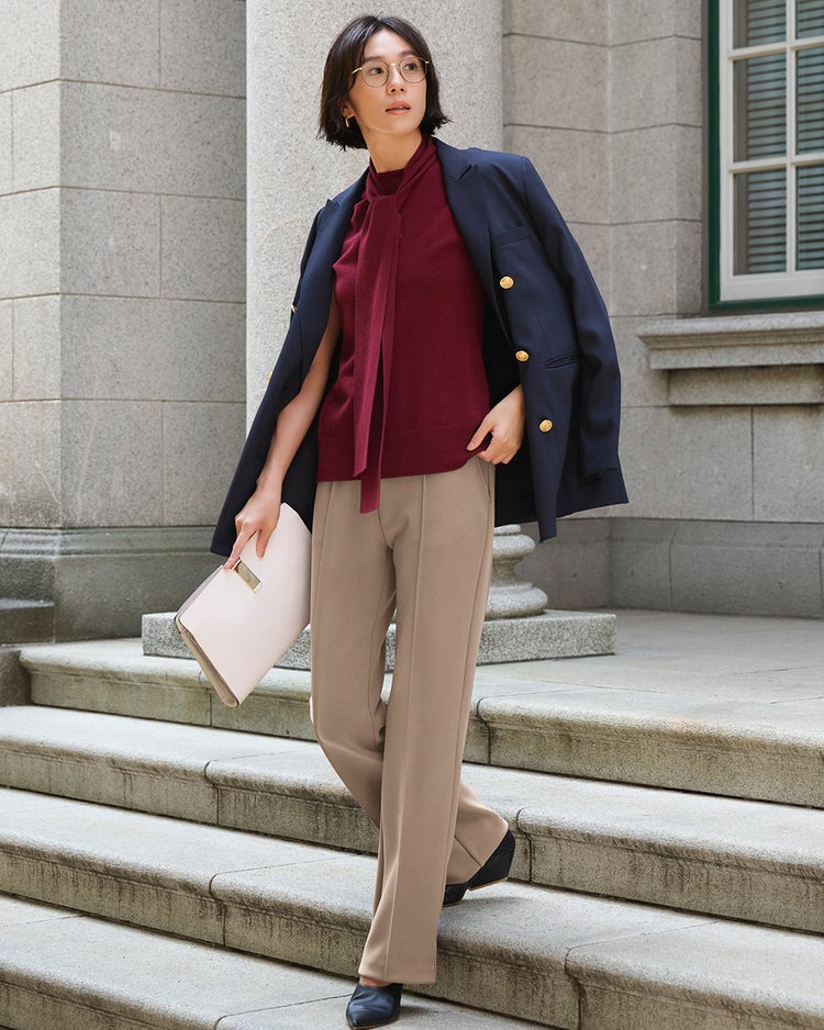 プレシャスウォーム・ラインストレート／72cm 詳細画像 ベージュ 1