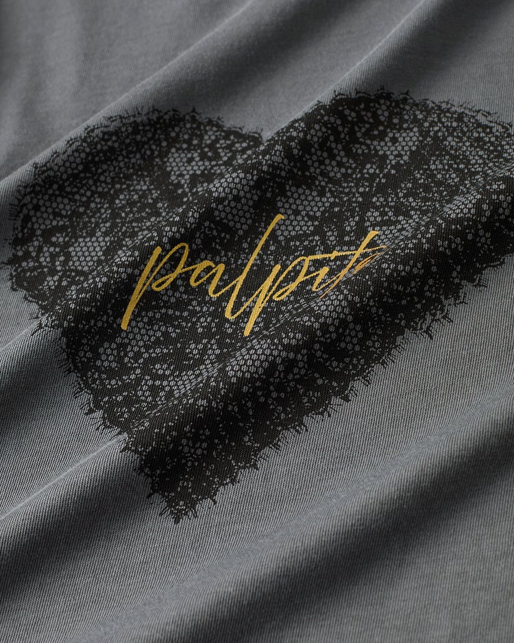 コットン混・グラフィックTシャツ／8分袖 詳細画像 チャコール/ブラック 3