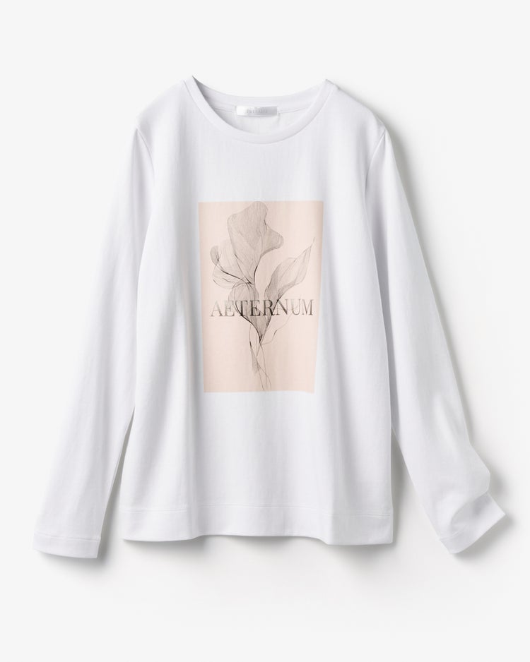 ダブル編み・グラフィックTシャツ／長袖 詳細画像 フラワー 2