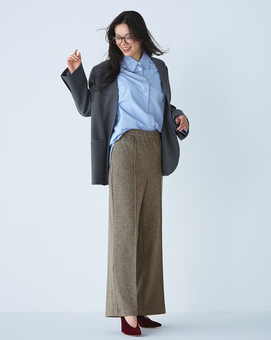 ウーリーストレッチ・セミワイドパンツ