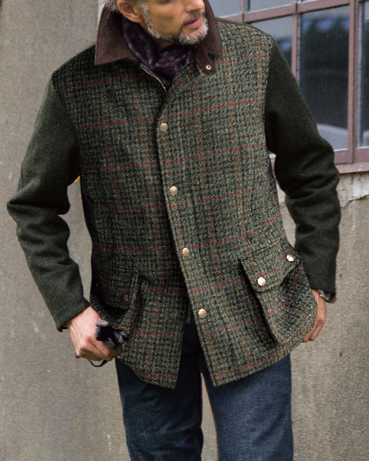 ハリスツイード・フィールドコート 詳細画像 オリーブ 1