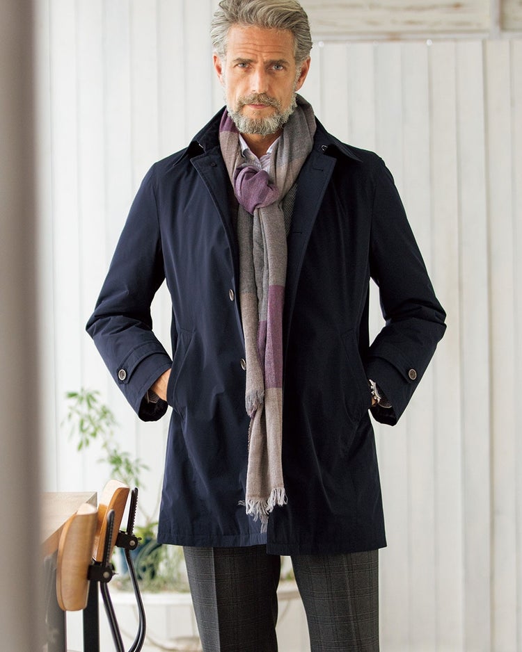 撥水ステンカラー・中綿コート 詳細画像 ミッドナイトブルー 1