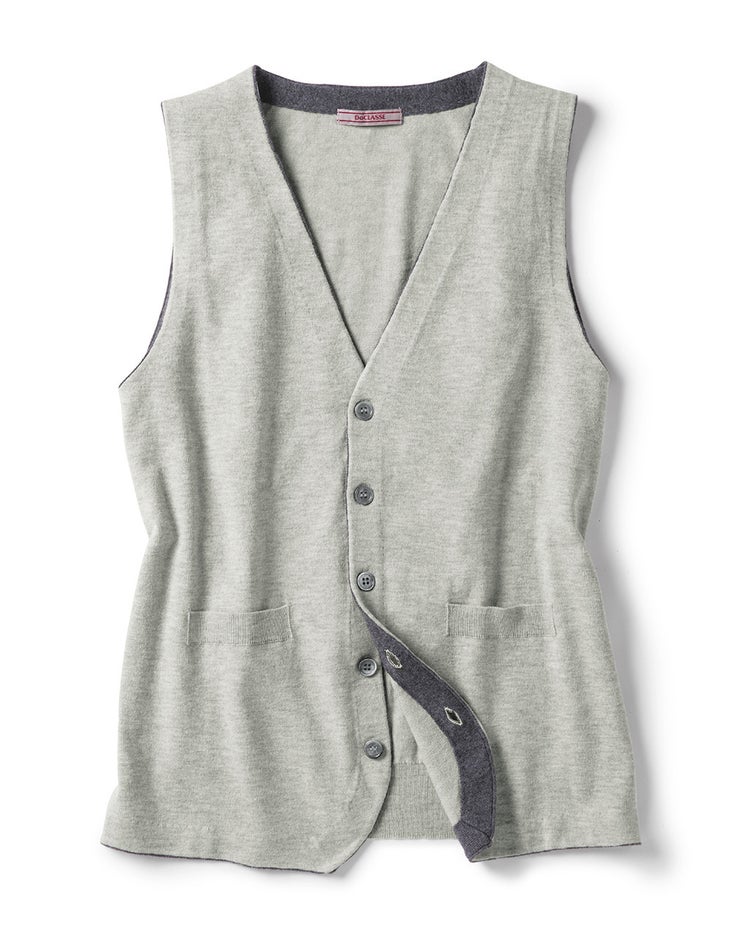 ウォッシャブル・ニットベスト 詳細画像 ライトグレー 1