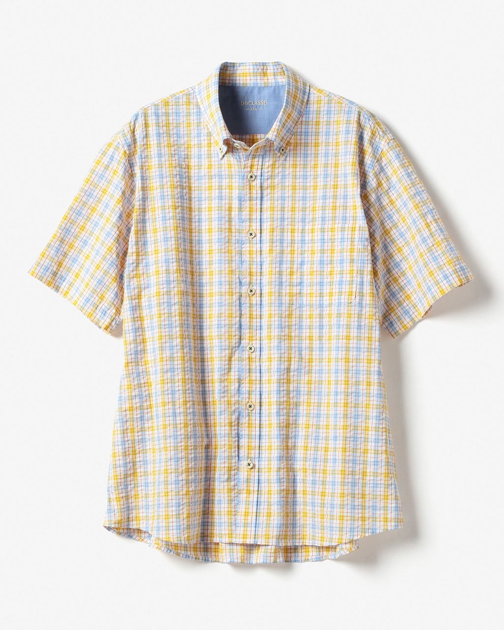 シアサッカーBDシャツ/半袖/40代50代からのレディース・メンズ 