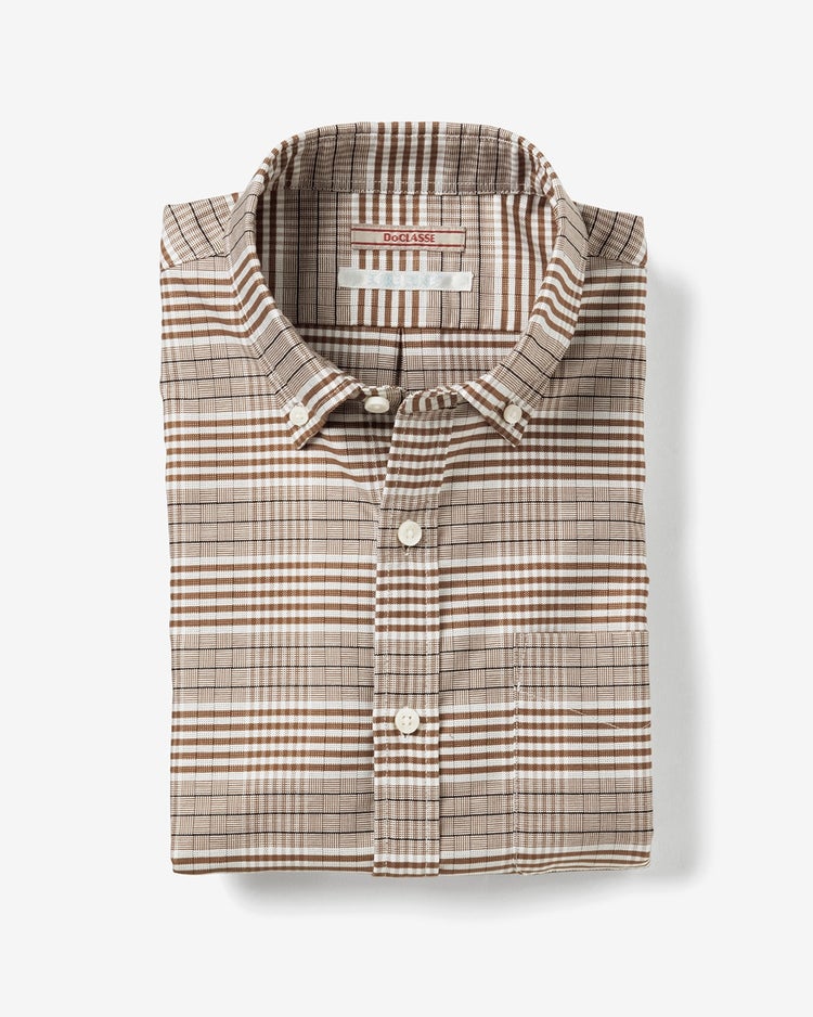 ピュアファイン+BDシャツ/長袖 詳細画像 ブラウンパターン 1