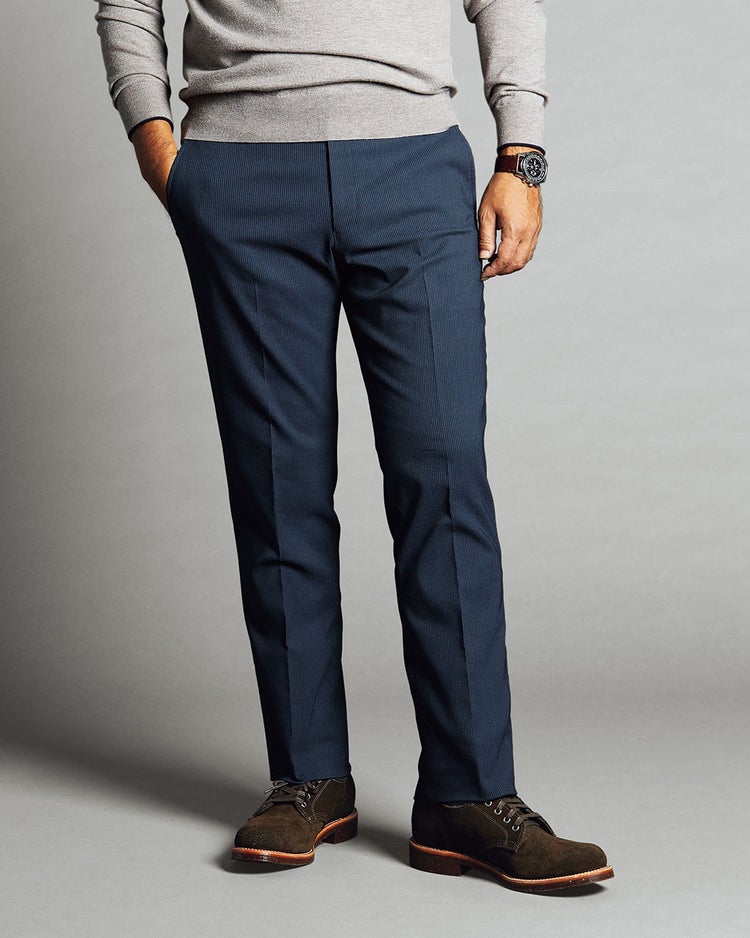 裏起毛ストレッチパンツ/レギュラー 詳細画像 ネイビー&times;ブラック 1