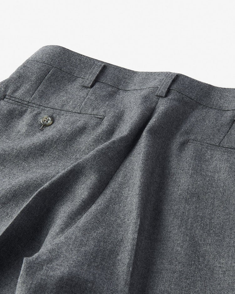 ウールフラノトラウザーズ/ノータック 詳細画像 グレー 3