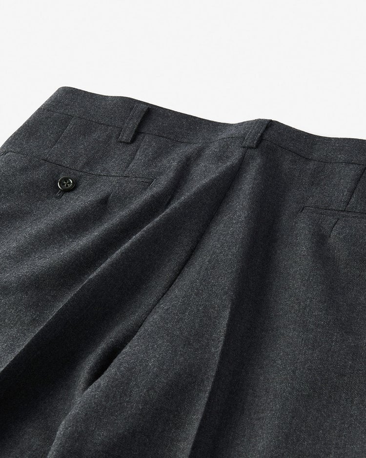 ウールフラノトラウザーズ/ノータック 詳細画像 チャコール 3