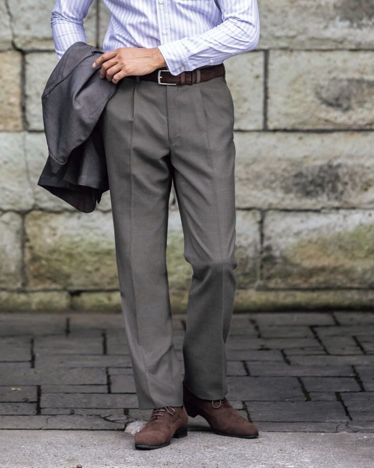 ウールフラノトラウザーズ/ワンタック 詳細画像 グレー 1