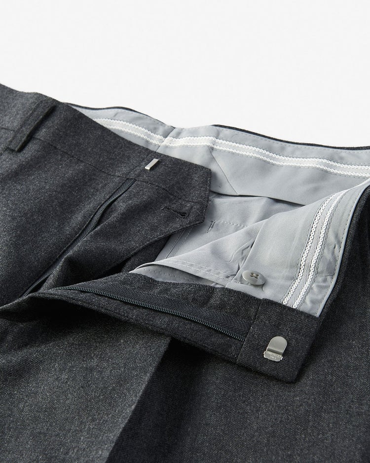 ウールフラノトラウザーズ/ワンタック 詳細画像 チャコール 2