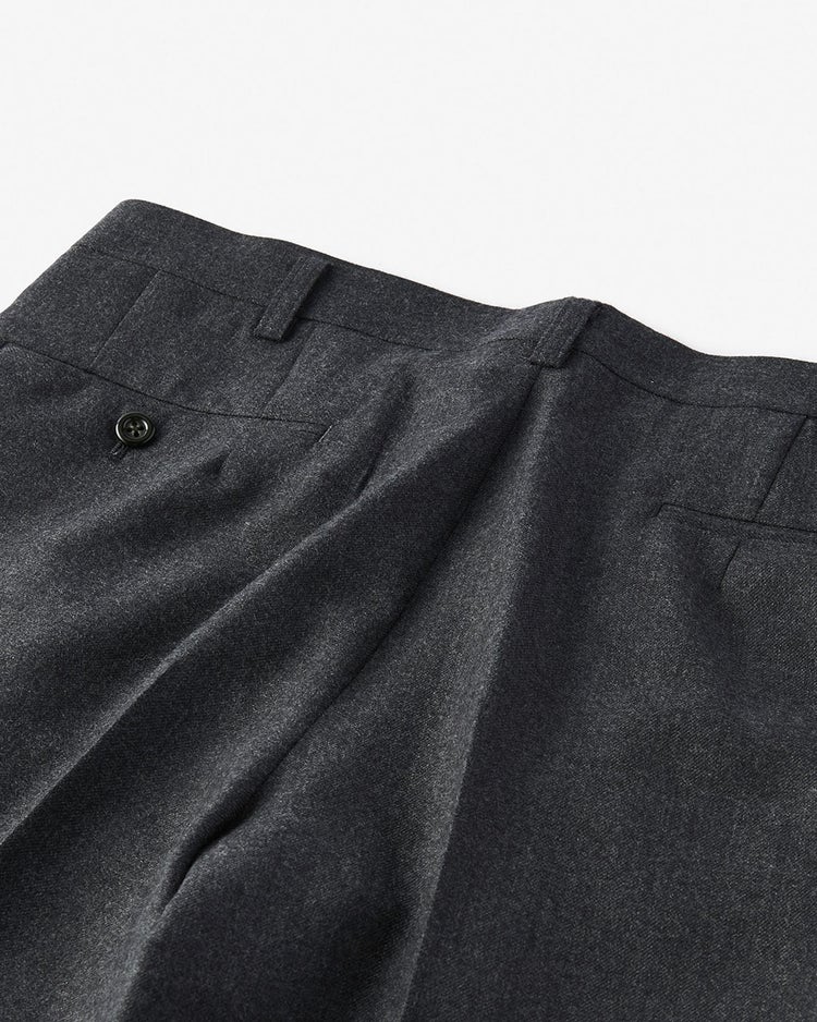 ウールフラノトラウザーズ/ワンタック 詳細画像 チャコール 3