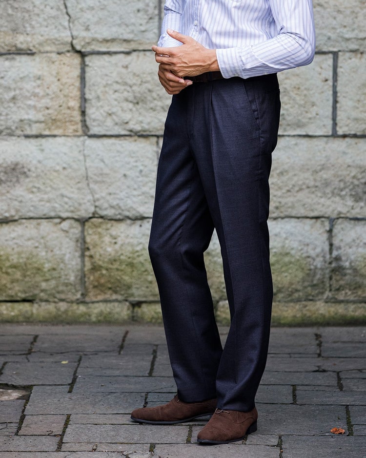 ウールフラノトラウザーズ/ワンタック 詳細画像 ネイビー 1