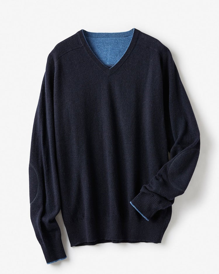 Vネックプレーン・セーター 詳細画像 ネイビー 5