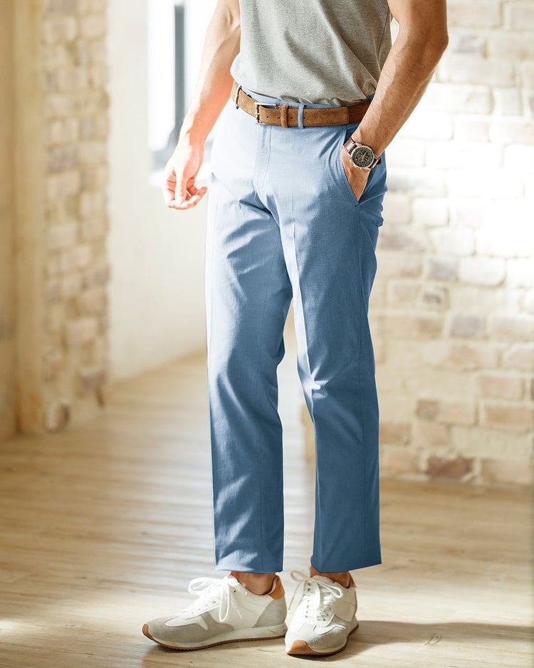 PLUS COOLパンツ/ノータック 詳細画像 ブルー・パターン 1