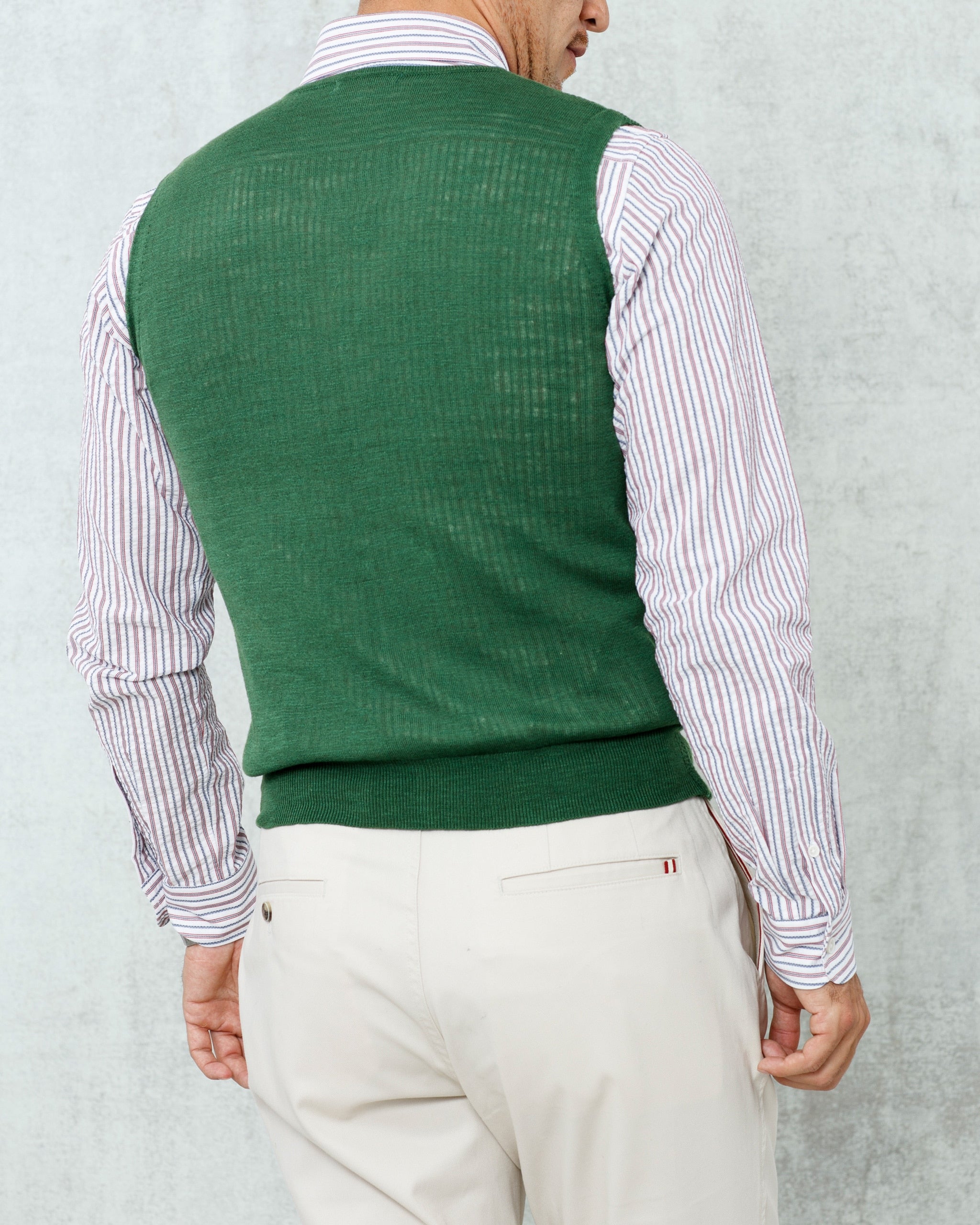 MENS ハイブリッドニットベスト グリーン/072342701