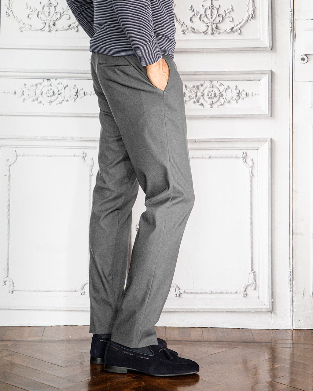 裏起毛ストレッチパンツ/ノータック/DoCLASSE