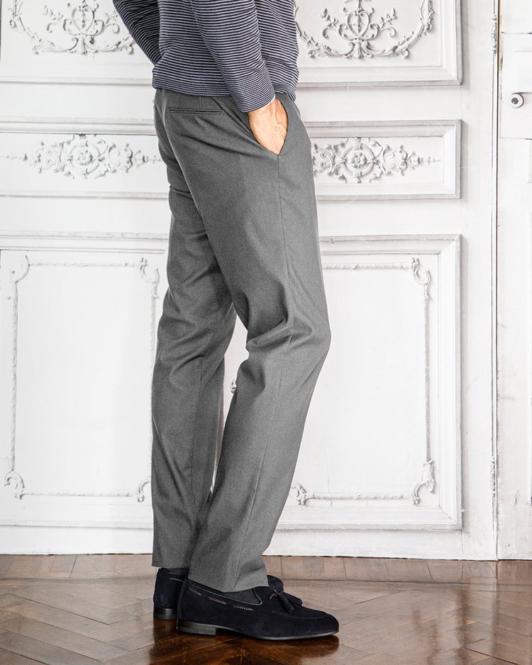 裏起毛ストレッチパンツ/ノータック 詳細画像 グレー 1