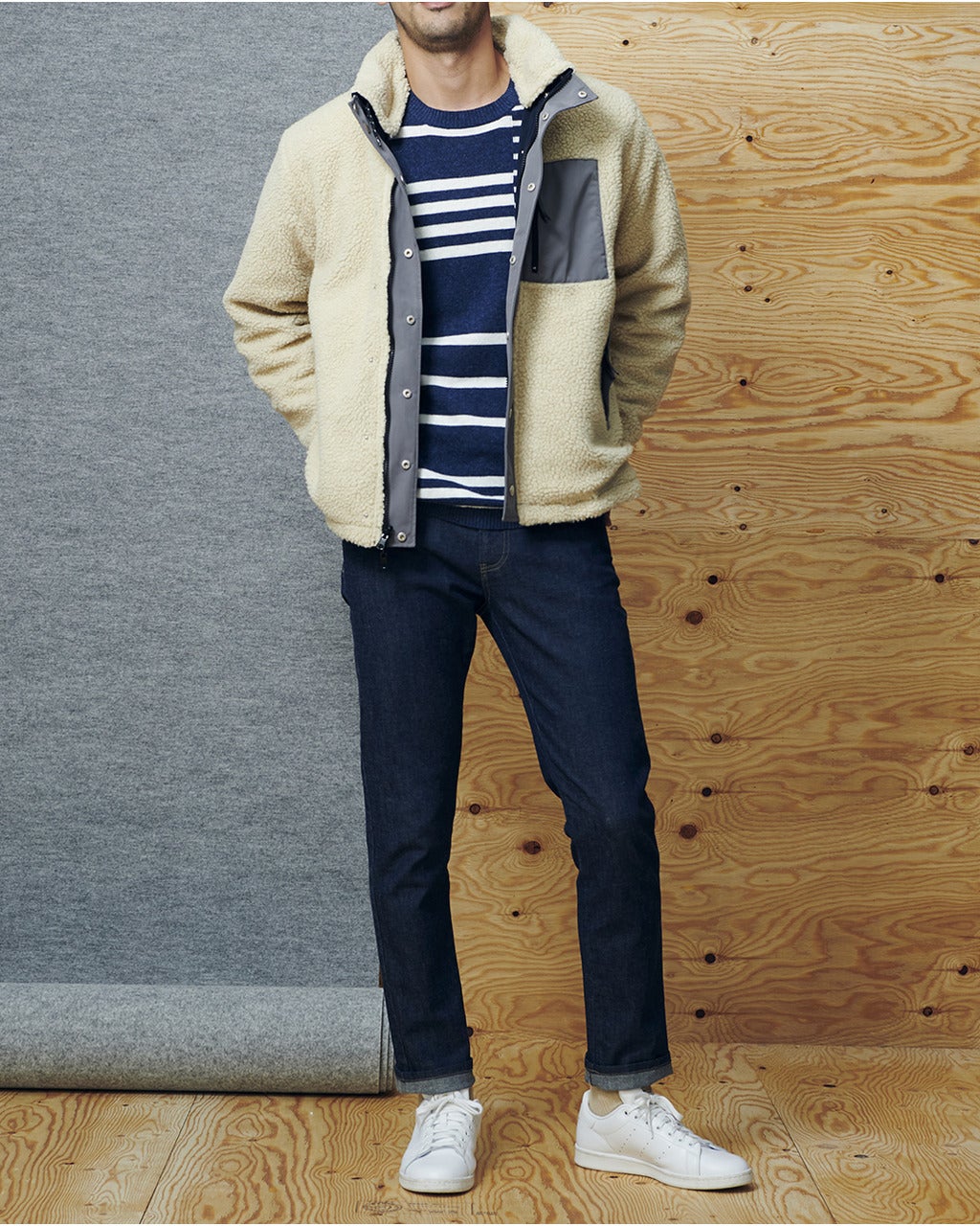 シェルパフリース リバーシブルブルゾン/40代50代からのメンズ