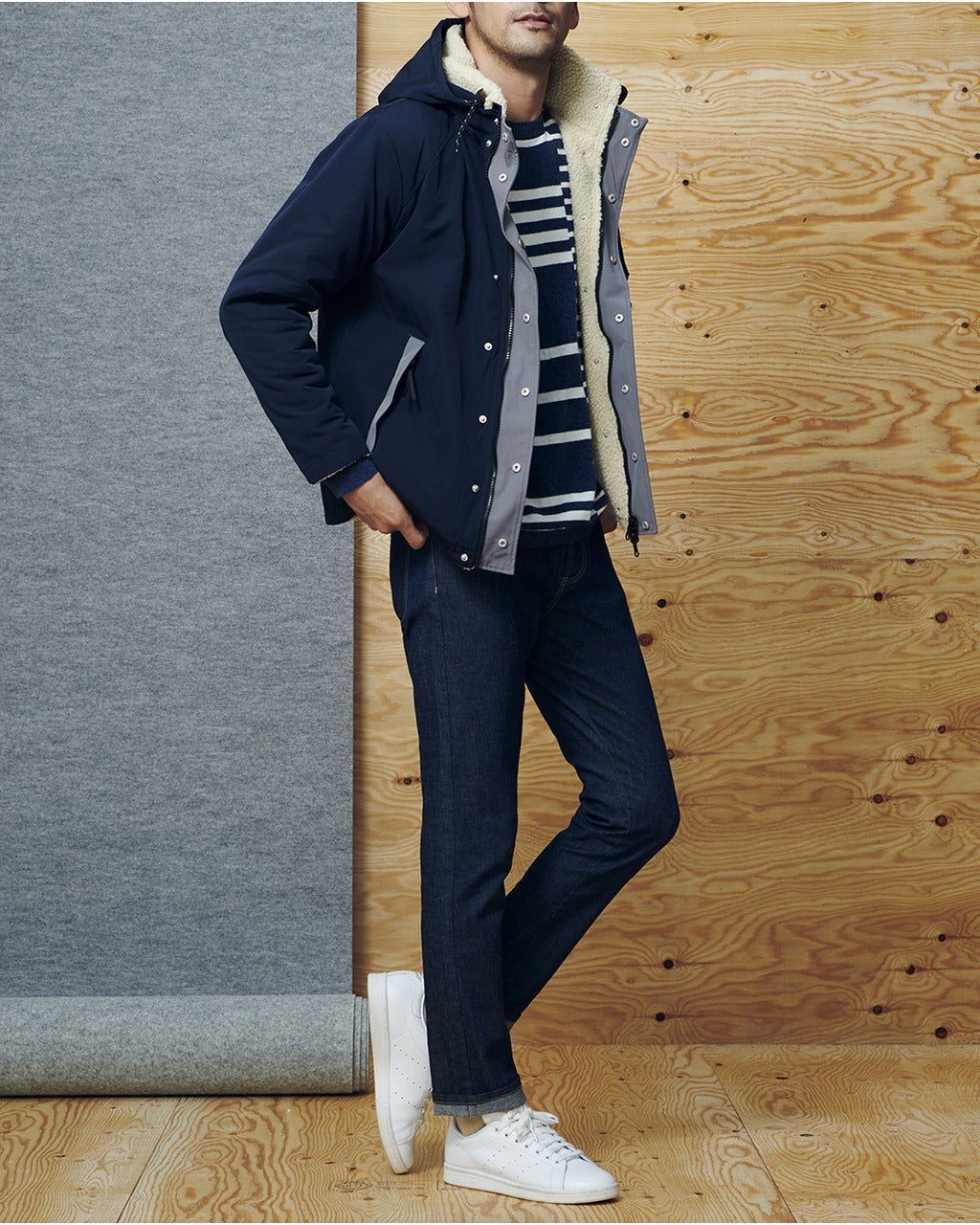 シェルパフリース リバーシブルブルゾン/40代50代からのメンズ