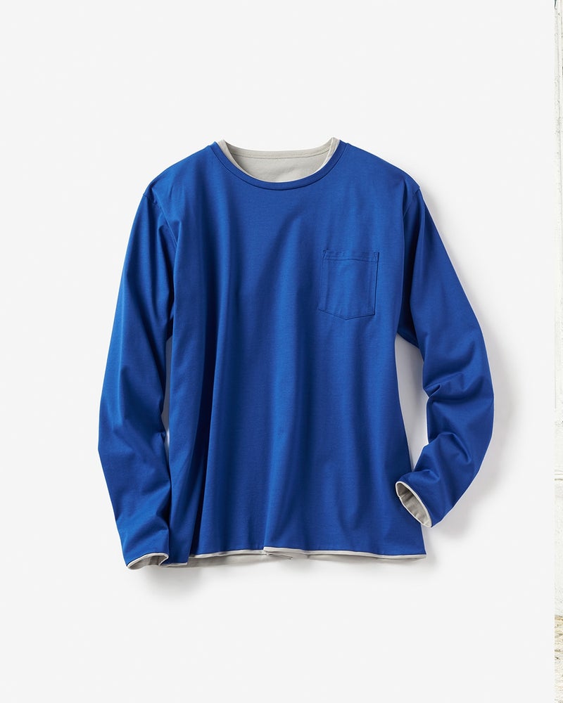 レイヤードリバーシブルTシャツ/長袖 詳細画像 ブルー 1
