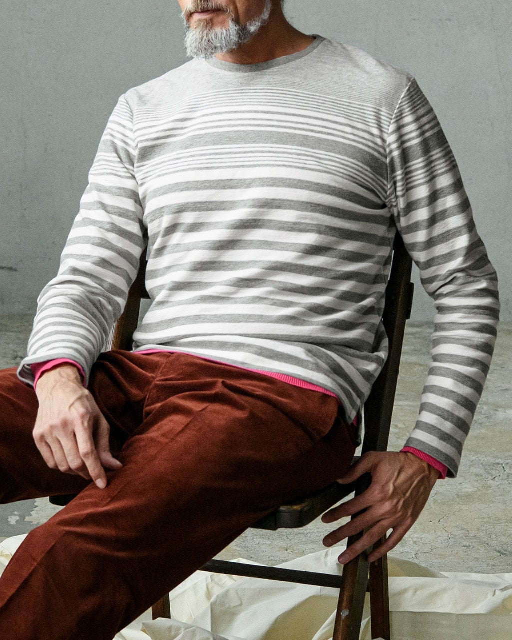 マルチボーダーカットソー/40代50代からのメンズファッション通販 DoCLASSE