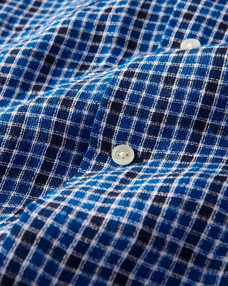 ベルギーリネンパナマシャツ/半袖 詳細画像 ブルー・パターン 3