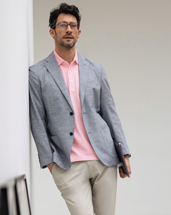 リネンブレンド・ストレッチジャケット