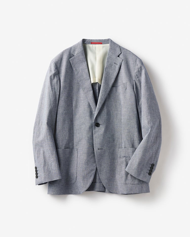 リネンブレンド・ストレッチジャケット 詳細画像 ブルー 6