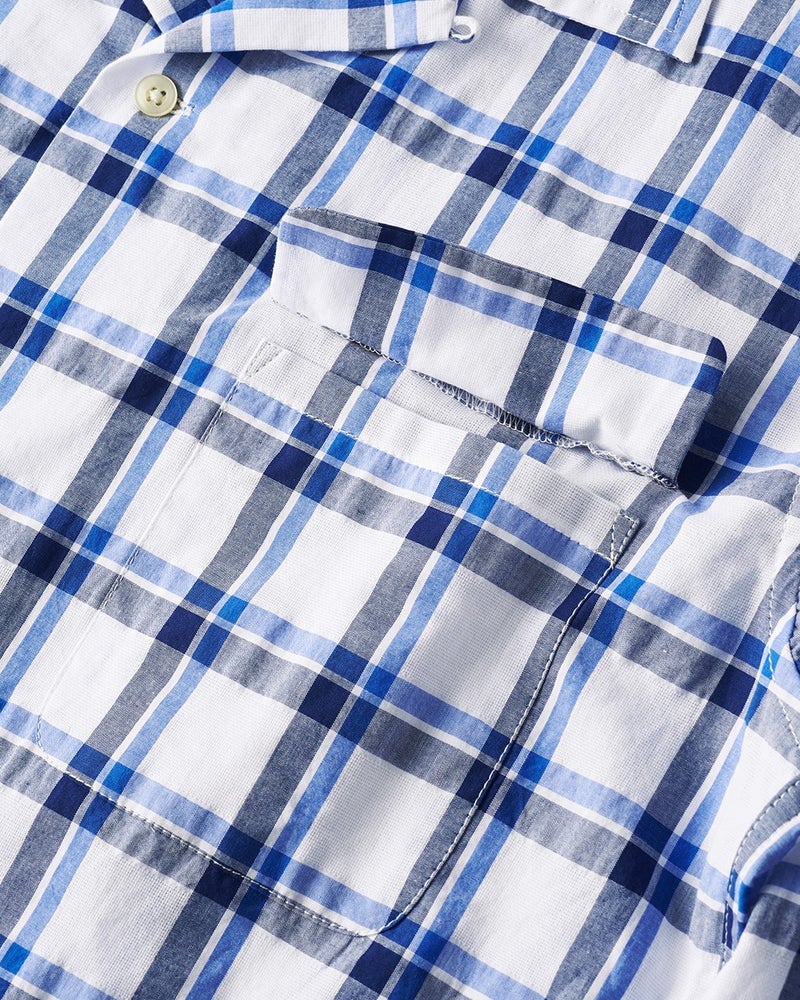 フラップポケット半袖シャツ 詳細画像 ブルー・パターン 2
